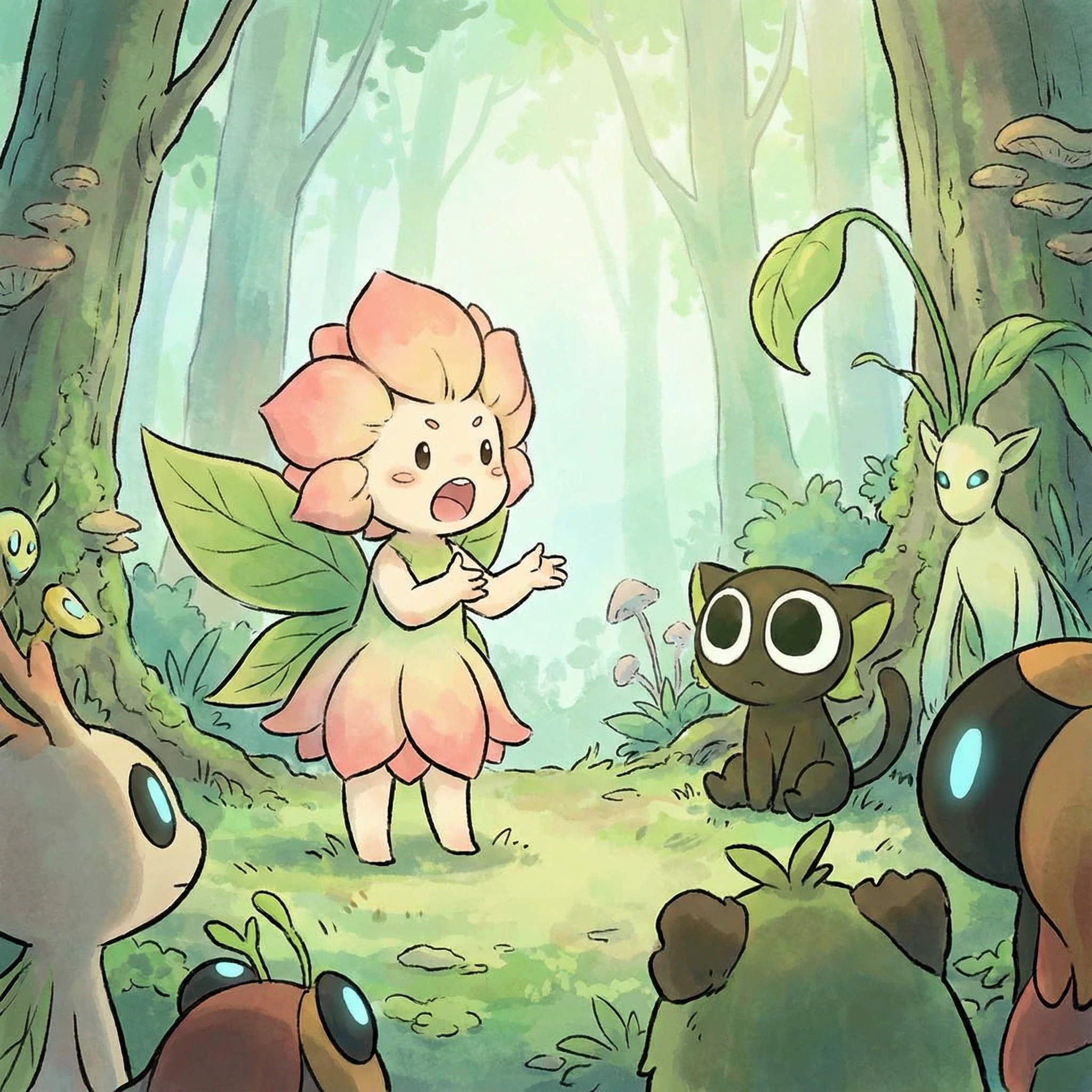 "Hey... is that human gone yet? Phew, that nearly scared the spirit out of me. That gardener with those giant shears... Snip!He almost chopped off the flower bud I’ve been working on for weeks!
Honestly! The Guild is always preaching about 'blending in for the sake of harmony,' telling us to disguise ourselves as ordinary plants. But being a plant is dangerous too! If it’s not the lawnmower, it’s that guy walking his dog every morning... and don't get me started on the human brats who try to uproot me to take home. Cultivation is hard work, you know? All we ask for is a little bit of soil and some sunshine.Huh? Wait a second. Is that... Xiaohei? It really is Luo Xiaohei! Whoa, and the one following him... is that Master Infinity? His aura is terrifyingly strong.I can feel the pressure all the way over here.
Forget it, forget it. Better not go out and cause a scene. If Master Infinity decides to drag me to the Guild for registration, I’m done for.I’ll just stay right here and be a good little bush. Yawn... The sun actually feels pretty nice today. I think I’ll just go back to sleep.The human world is just way too noisy."
